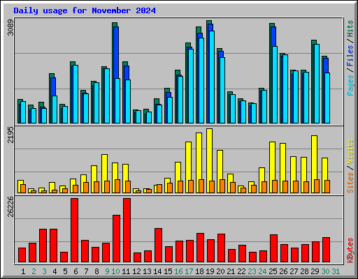 Daily usage for November 2024
