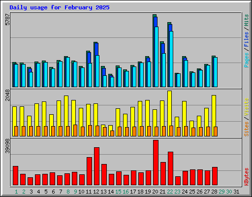 Daily usage for February 2025