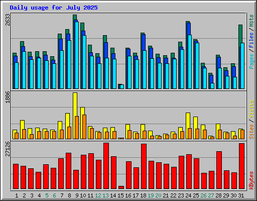 Daily usage for July 2025