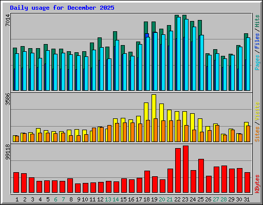 Daily usage for December 2025