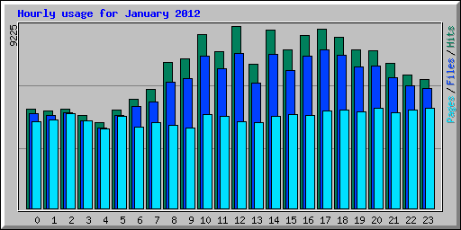 Hourly usage for January 2012