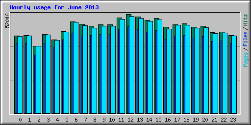 Hourly usage for June 2013