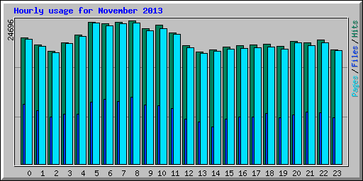 Hourly usage for November 2013