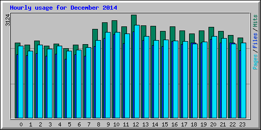 Hourly usage for December 2014