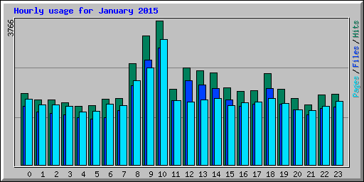Hourly usage for January 2015