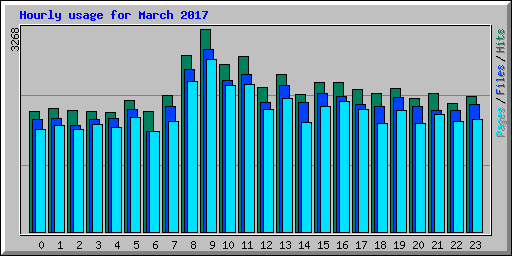 Hourly usage for March 2017