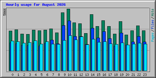 Hourly usage for August 2026